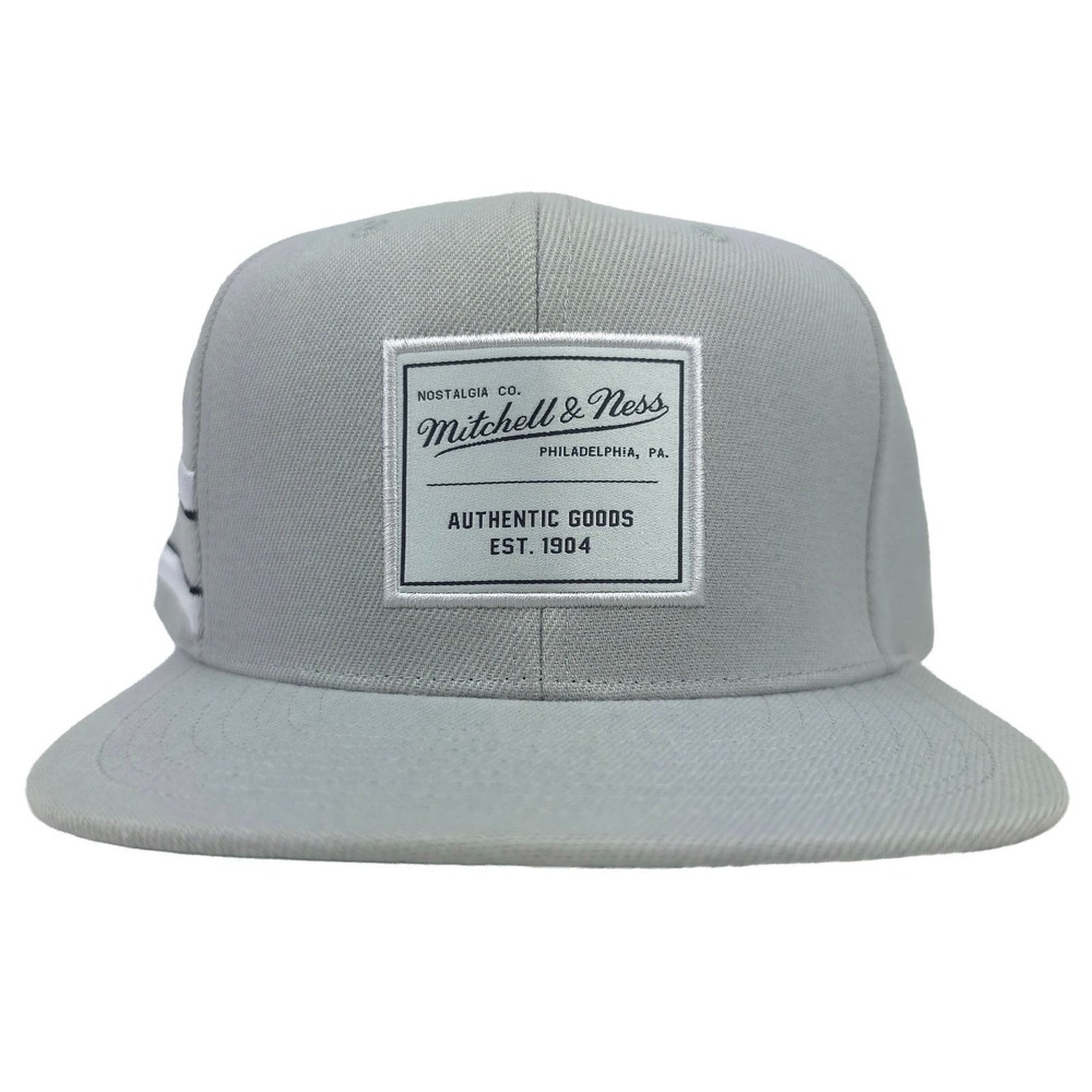 Mitchell & Ness Snapback Hat Cap Brand Woven Label Logo Side Embroidery Art New